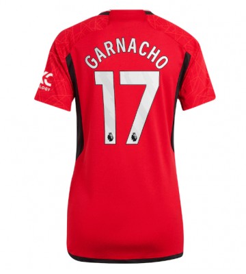 Manchester United Alejandro Garnacho #17 Primera Equipación Mujer 2023-24 Manga Corta